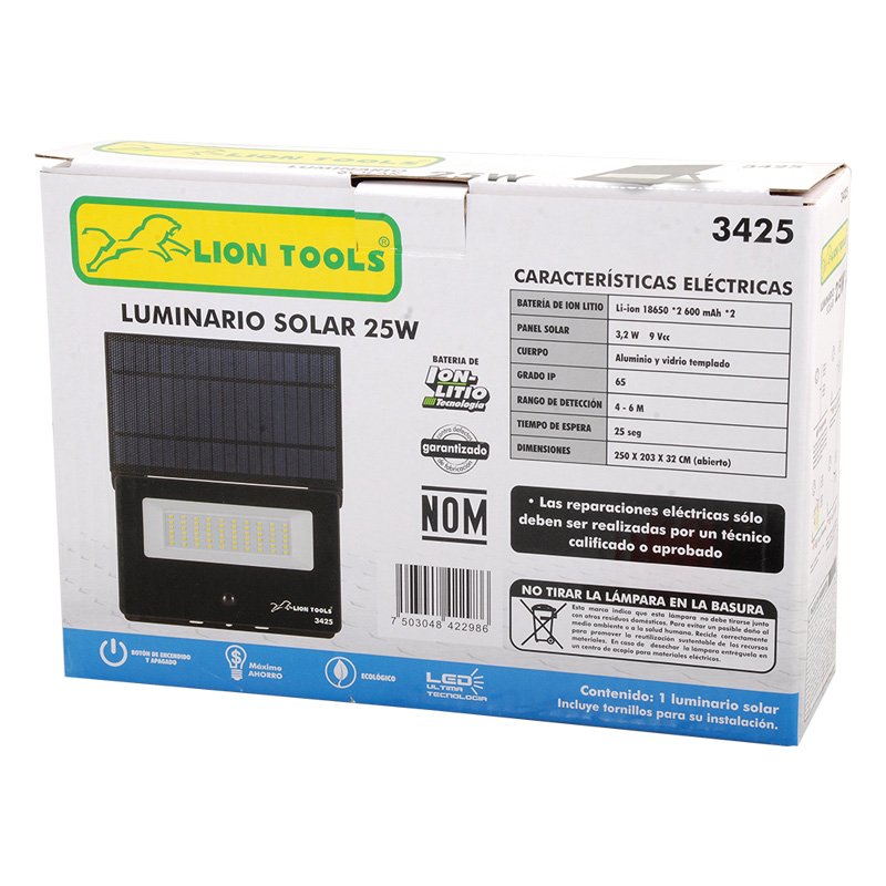 3425-c Luminario solar 25 W Lion Tools