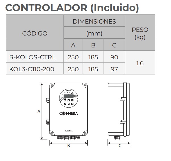 Motobomba solar sumergible Diámetro nominal: 3" Potencia de la motobomba: 750 watts Máximo voltaje de entrada: 430 VCC(KOLOS3-95-75-11)