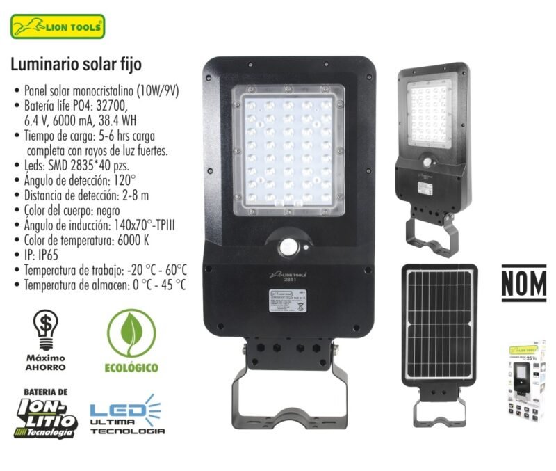 2811 Luminario solar fijo 25 w Marca Lion Tools (2811)
