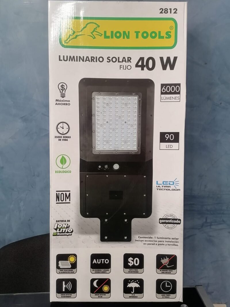 2812 Luminario solar fijo 40 W marca Lion Tools (2812)