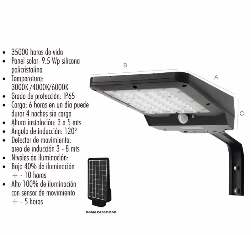 2816 Luminario solar fijo 15 W Marca Lion Tools (2816)