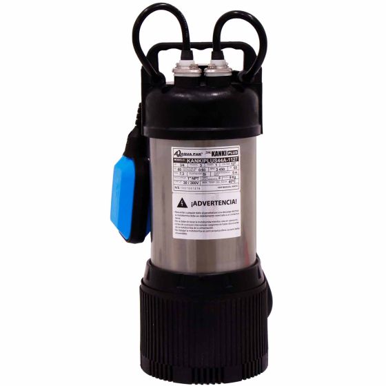Motobomba sumergible 3/4 HP, Serie Kanki Plus, 127 V para norias, cisternas y pozos poco profundos (KANKIPLUS44A-1127)