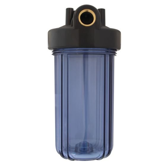 Portafiltro PURIKOR para cartuchos Transparente 12 gpm, 1" hembra, Diam. 4.5", altura 10", 15-80 psi (PKPFBT-10X1P)