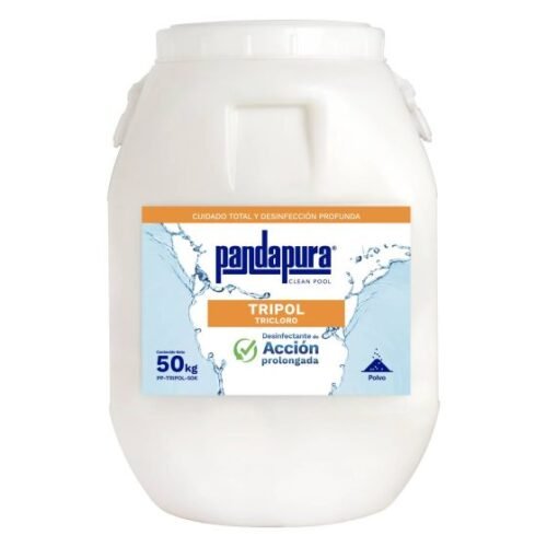 Químico desinfectante para piscinas En polvo PANDAPURA Clean Pool, Bolsa de 5 kg, Rango PH 7.2 a 7.6, Rango CL 1.0 a 2.0, 50 kg (PP-TRIPOL-50K)