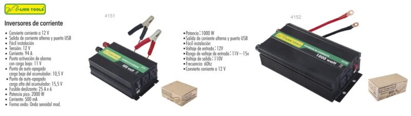 Inversores de corriente 400 WATT LION TOOLS (4151)