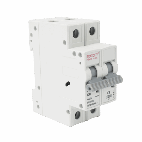 Protección Térmica 2P, 40A, Corriente Alterna 400 Vca para Aplicación Fotovoltaica Montaje Riel DIN EPCOM(FE7632PC40)