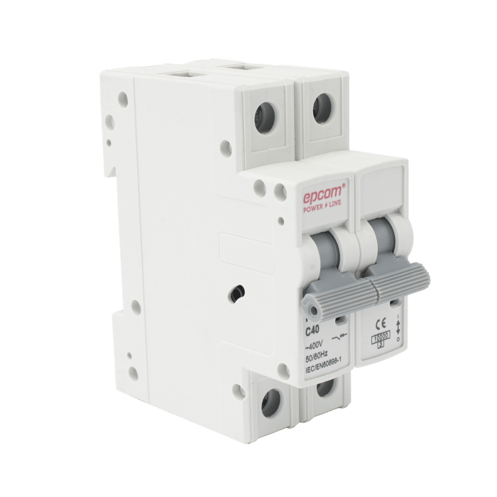 Protección Térmica 2P, 40A, Corriente Alterna 400 Vca para Aplicación Fotovoltaica Montaje Riel DIN EPCOM(FE7632PC40)