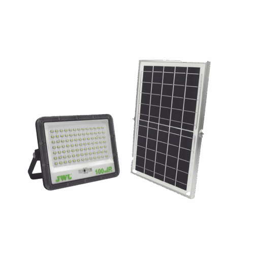 Reflector con Panel Solar 100 W / Batería 3.2 V CD / T.C.C. 6 500 K / IP66.  JWJ (JLRE-SOL-01-100N)